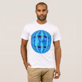 T-shirt bleu Orb Rond blanc (Devant entier)