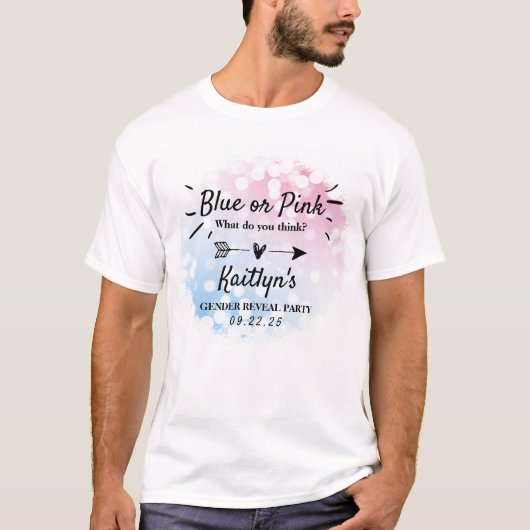 T-shirt Bleu Ou Rose Moderne ? Parti de révélation de genr (Devant)