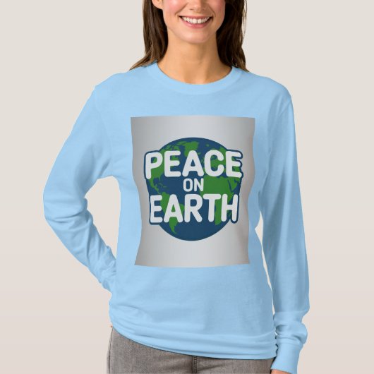 T-Shirt Bleu Peace On Earth (Devant)