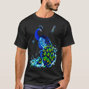T-shirt Bleu Peacock Et Dragonlies