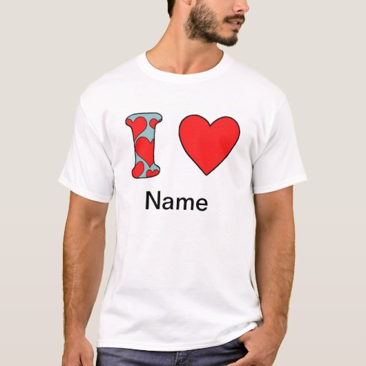 T-shirt bleu personnalisé j'adore (Devant)