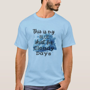 T-Shirt Bleu pour Jours Couverts Graphique