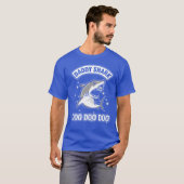 T-shirt Bleu profond avec le requin de papa (Devant entier)