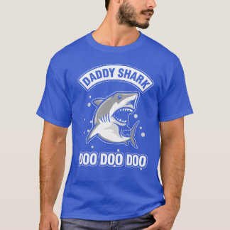 T-shirt Bleu profond avec le requin de papa