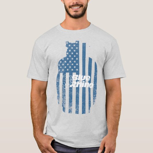 T-shirt Bleu Rhino "American Flag" Tank (Devant)