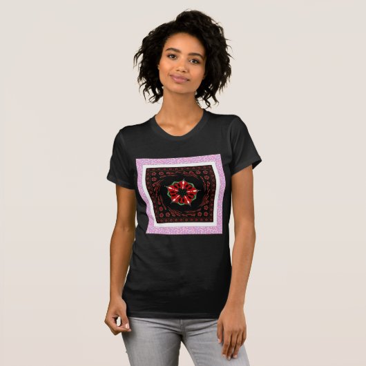 T-shirt Bleu rose Herbes blanches d'amour (Devant entier)