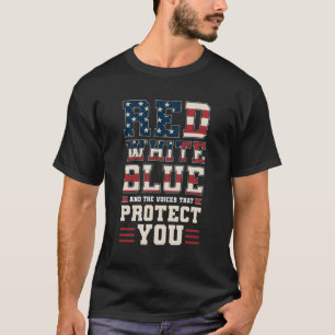 T-shirt Bleu Rouge Blanc Et Les Voix Pour Vous Protéger