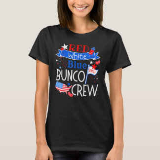 T-shirt Bleu Rouge bleu Patriotique Bunco Crew American Fo
