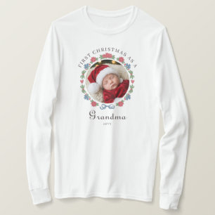 T-shirt Bleu Rouge Folklore Nordique Photo 1er Noël Grand-