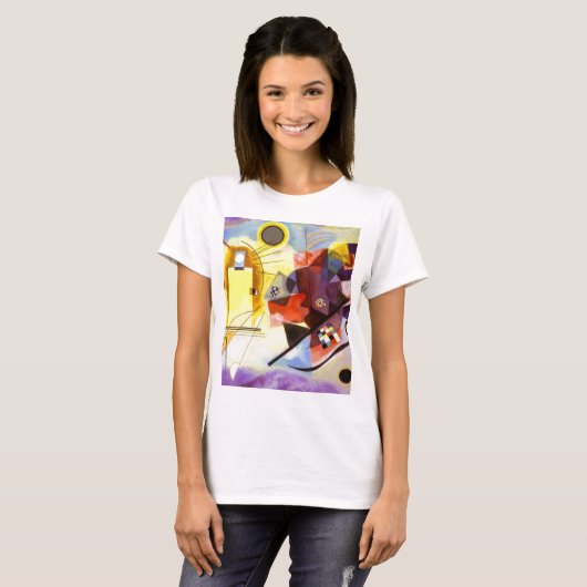 T-shirt Bleu rouge jaune Kandinsky peinture Abstraite (Devant entier)