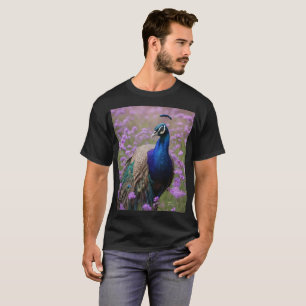 T-shirt Bleu Royal : Bleu Peacock En Champ Lavande,