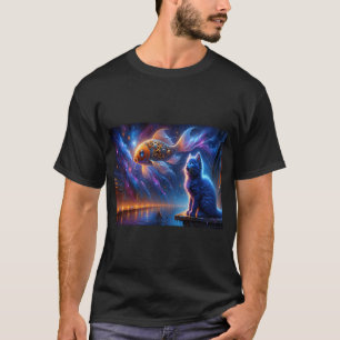 T-shirt Bleu Russe et Poisson Mécanique