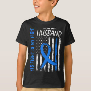 T-shirt Bleu Sa lutte est ma lutte Conscience du diabète C