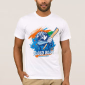 T-shirt bleu saigné pour hommes (Devant)