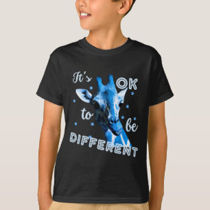 T-shirt Bleu Sensibilisation à l'autisme Girafe Mignon C'e