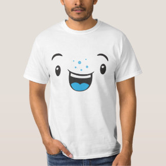 T-shirt Bleu souriant Kawaii Visage Vêtements