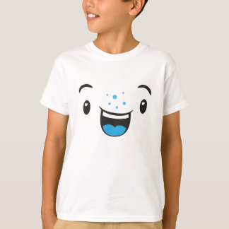 T-shirt Bleu sourire Kawaii Visage Enfants Vêtements