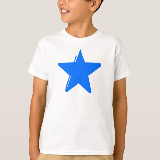 t-shirt bleu STAR blanc (Devant)