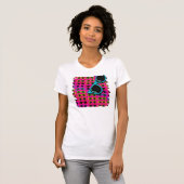 T-shirt Bleu sur Lunettes de soleil roses Neon Retro Desig (Devant entier)
