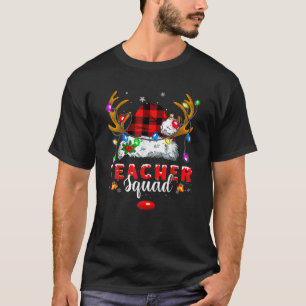 T-shirt Bleu Teacher Squad Reindeer Funny Teacher Chri