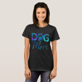 T-shirt Bleu turquoise violet maman chien empreinte de pat (Devant entier)