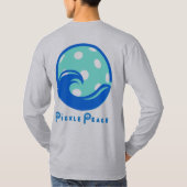 T-shirt bleu vague à manches longues pour hommes (Dos)