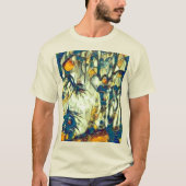 T-shirt bleu vert jaune et crème Whimsical Woods (Devant)