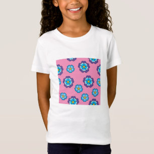 T-Shirt Bleu Violet rose motif floral