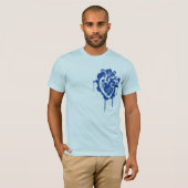 T-shirt Bleu vrai au coeur (Devant entier)