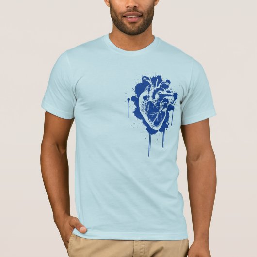 T-shirt Bleu vrai au coeur (Devant)