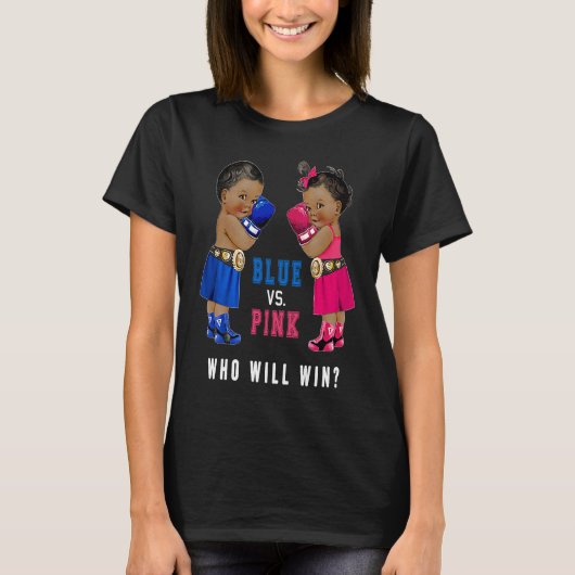 T-shirt Bleu vs rose Ethnic Boxing Babies Genre Reveillez (Devant)