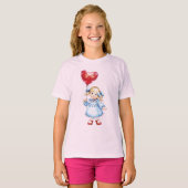 T-shirt Bleue habillée fille (Devant entier)