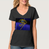 T-SHIRT BLEUE TALISMAN / OEIL OR HORUS (Devant)