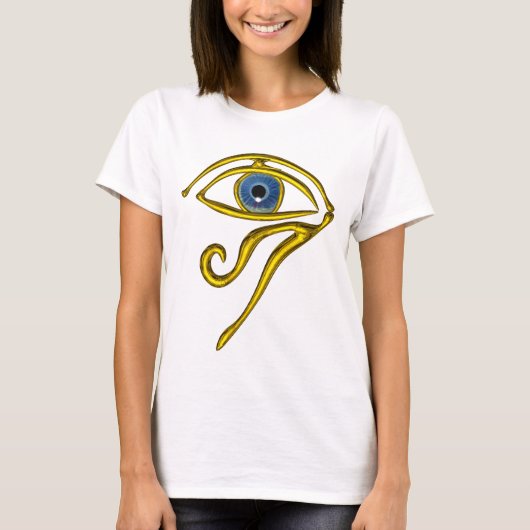 T-SHIRT BLEUE TALISMAN / OEIL OR HORUS (Devant)