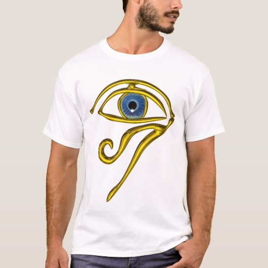 T-SHIRT BLEUE TALISMAN / OEIL OR HORUS (Devant)