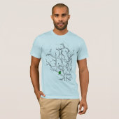 T-shirt bleus layette isolés de feuille (Devant entier)