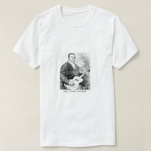 T-shirt Blind Lemon Jefferson - chanteur de BLEUS des (Design devant)
