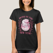T-shirt Bling-in The New Year Cowgirl Disco Ball Happy New (Devant)