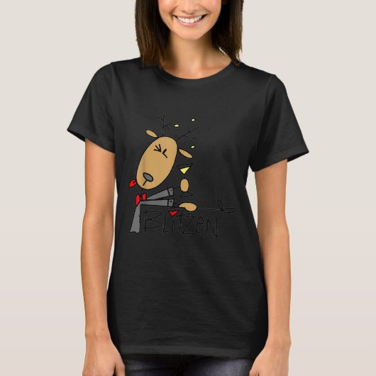 T-shirt Blitzen Noël Renne Drôle (Devant)