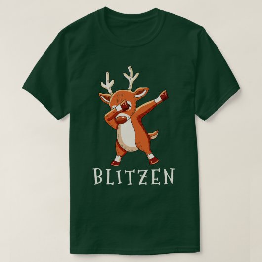 T-shirt BLITZEN Santas Reindees Famille Correspondante Noë (Design devant)