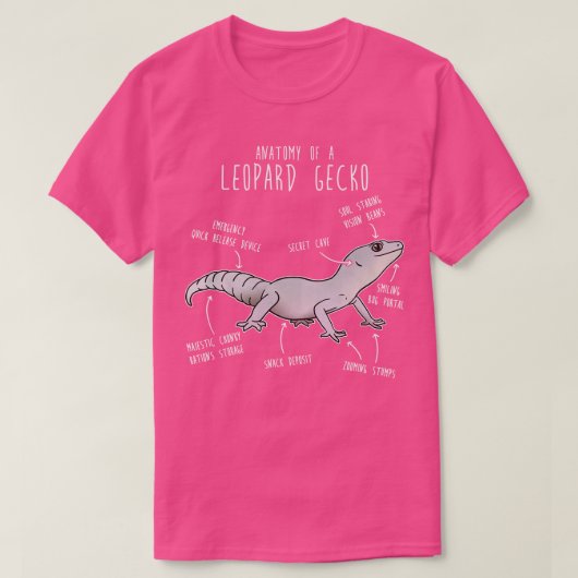 T-shirt Blizzard Leopard Gecko Lizard Reptile Anatomie (Design devant)