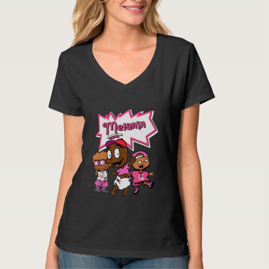 T-shirt Blm Black Melanin Enfants Basket Match 14 Shocking (Devant)