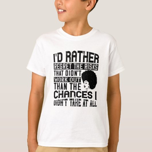 T-shirt BLM - Préférer les chances de regretter les risque (Devant)
