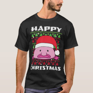 T-shirt Blob Fish Joyeux Noël Chapeau de Santa Festif Mign