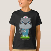T-shirt Bloc-notes pour infirmière Racoon (Devant)