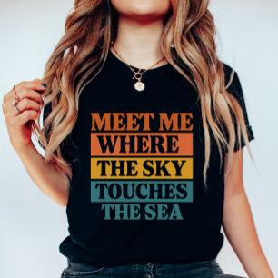 T-shirt Bloc Rétro “Le Ciel Touche la Mer”, Vacances d'Été
