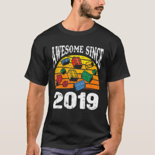 T-shirt Blocs De Bâtiment Magnifique Depuis 2019 3E Annive