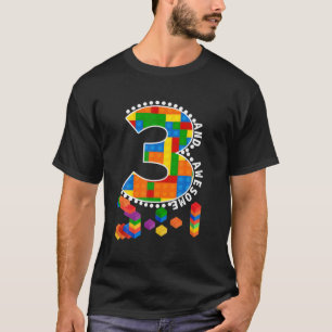 T-shirt Blocs de construction briques 3 ans Awesome Birthd
