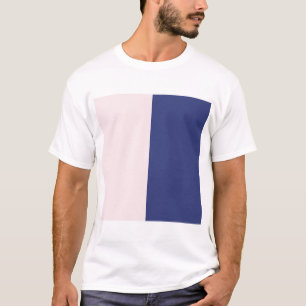 T-shirt Blocs de couleur verticale bleu et rose Navy