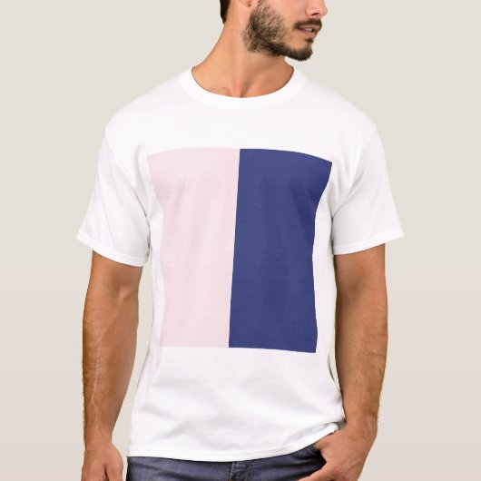T-shirt Blocs de couleur verticale bleu et rose Navy (Devant)